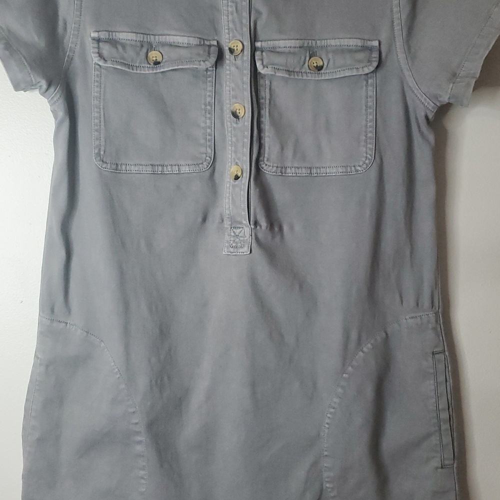 Vineyard Vines Utility Cotton Viscose Spandex Mini Dress Size 2 Chest Pockets - Picture 7 of 12